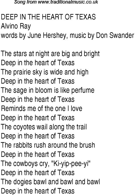 deep in the heart of texas lyrics|deep in the heart of texas song.